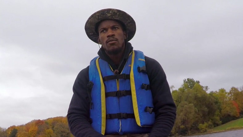 Jimmy Butler outdoors in Minnesota