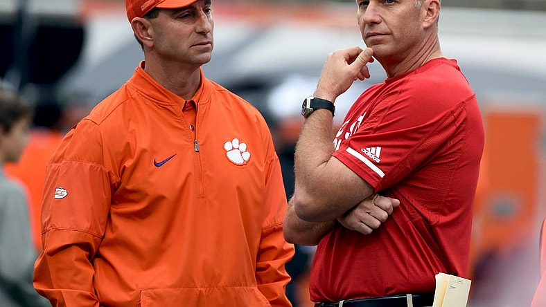 Dabo Swinney and Dave Doeren before the Clemson vs. NC State Game in Week 10