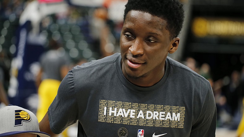Victor Oladipo prior to a game against the Hornets