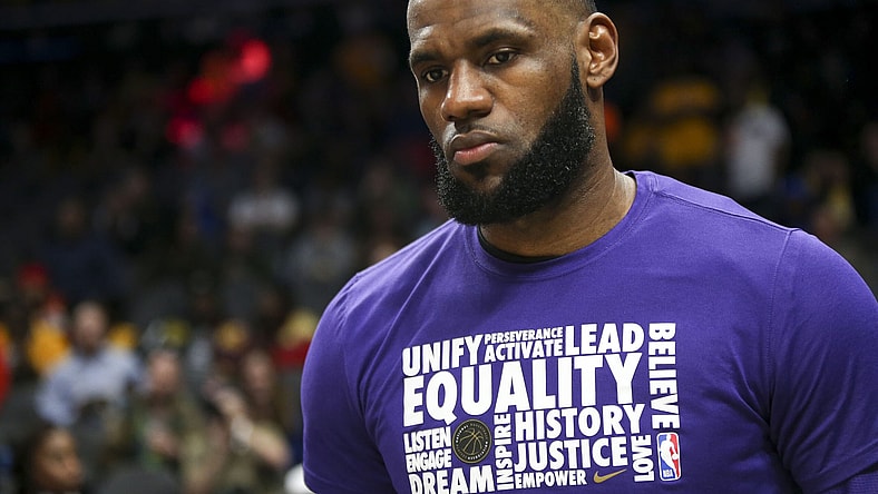 LeBron James ahead of a game vs the Hawks