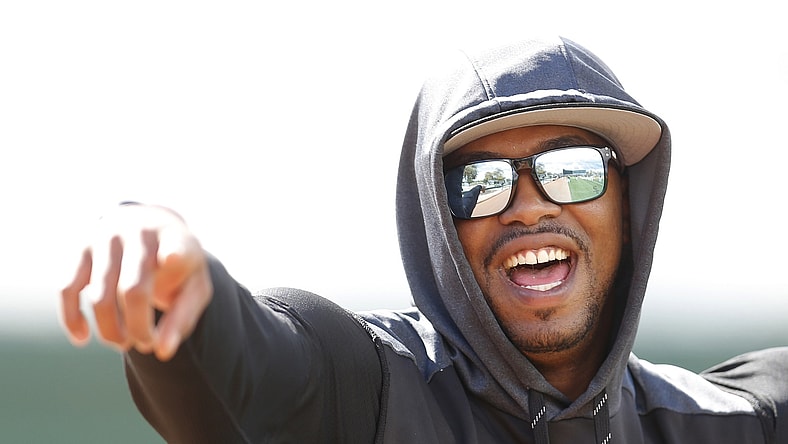 Eloy Jimenez during spring training came