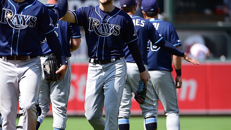 Tampa Bay Rays Austin Meadows after a game against the Orioles.