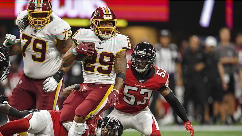 Washington Football Team running back Derrius Guice during game against Falcons