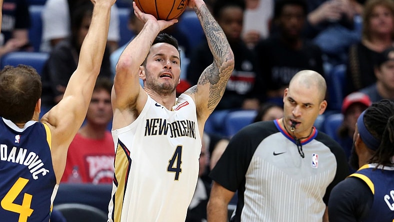 Pelicans star JJ Redick in a game against the Jazz