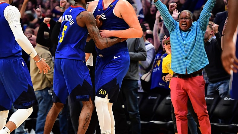 Nuggets star Nikola Jokic against the Philadelphia 76ers