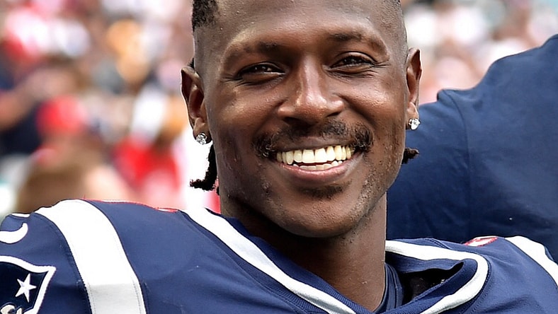 Antonio Brown smiles on the sideline