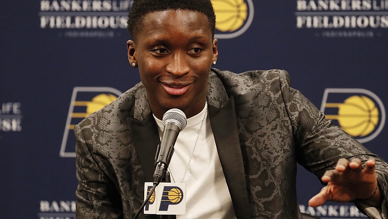 Pacers Victor Oladipo before a game against the Heat.