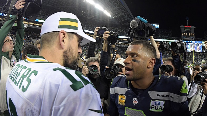 NFL Playoffs Aaron Rodgers, Russell Wilson