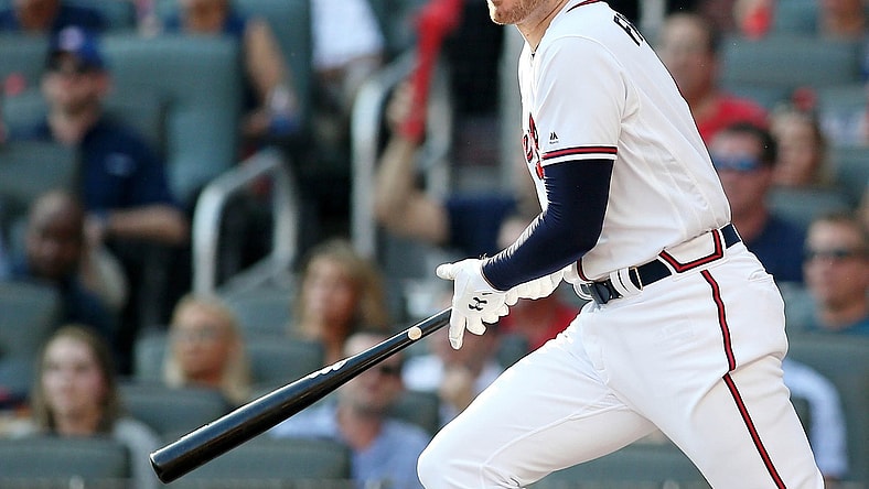 Atlanta Braves star Freddie Freeman against the Cardinals during NLDS game.
