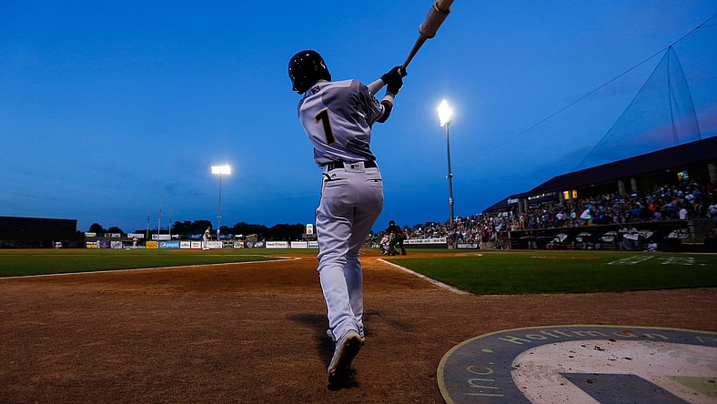 MiLB player swings bat