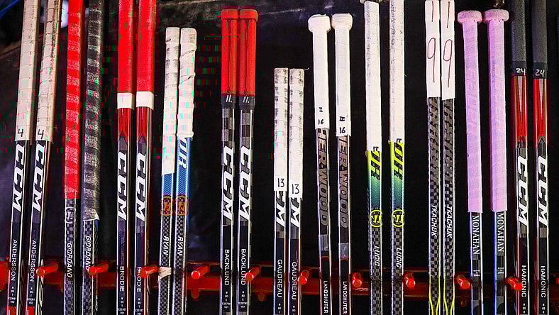 Calgary Flames hockey sticks