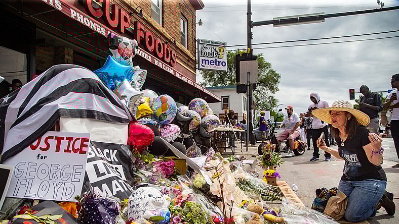 Protesting the death of George Floyd.