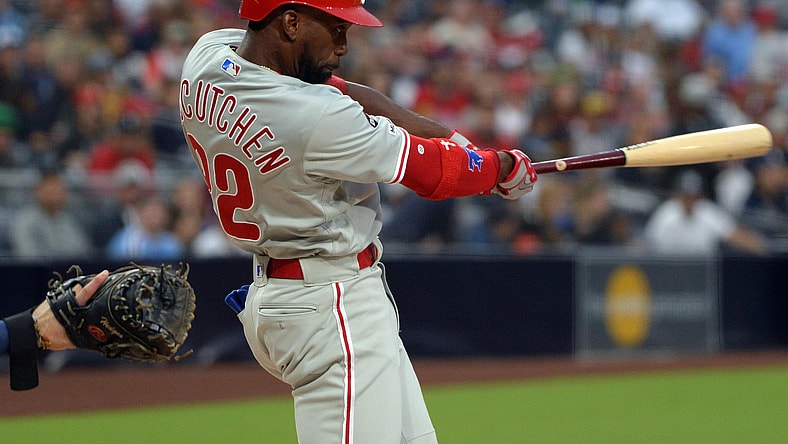Philadelphia Phillies OF Andrew McCutchen takes a swing