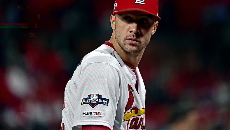 Cardinals pitcher Jack Flaherty reacts