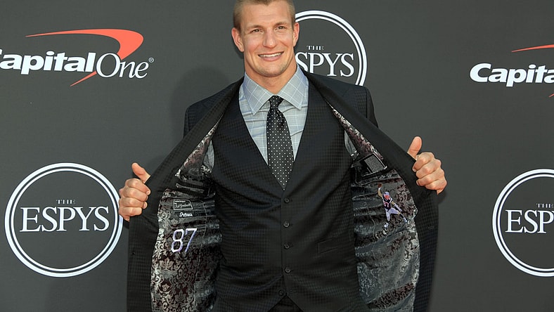 Rob Gronkowski smiles for camera