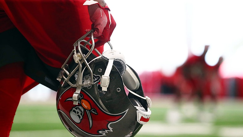 Tampa Bay Buccaneers helmet during training camp