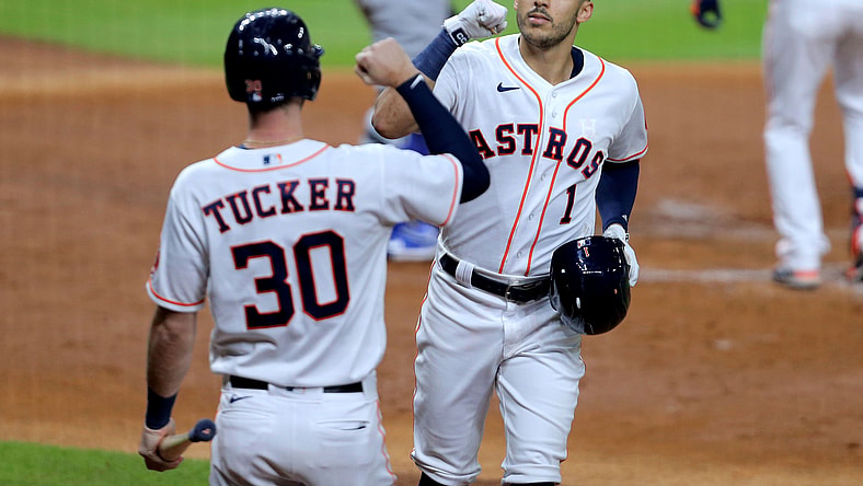 Houston Astros shortstop Carlos Correa and outfielder Kyle Tucker