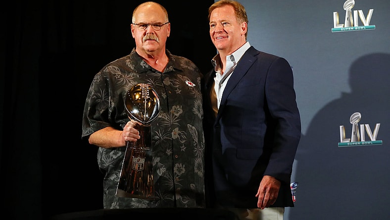 Kansas City Chiefs HC Andy Reid and NFL commissioner Roger Goodell