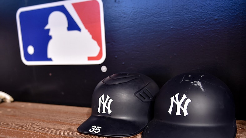 New York Yankees batting helmets