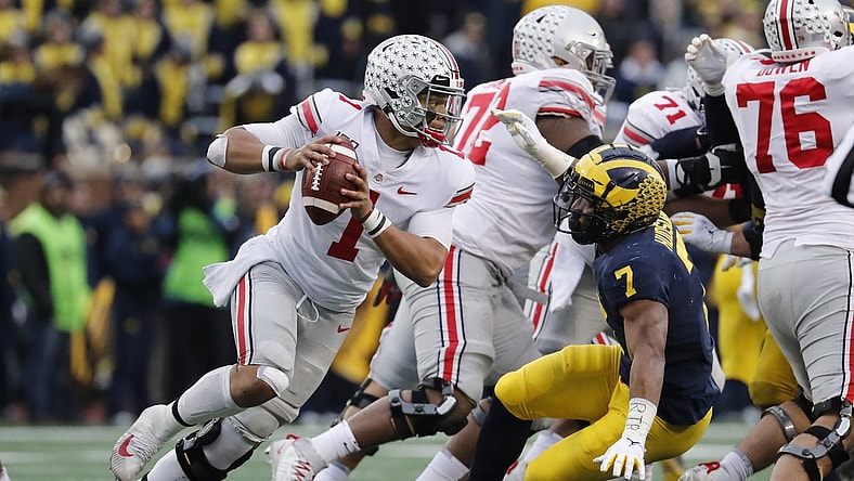 Ohio State Buckeyes QB Justin Fields against Michigan