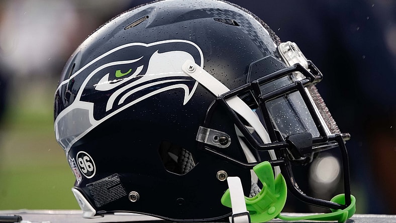 Seahawks helmet during game against the 49ers