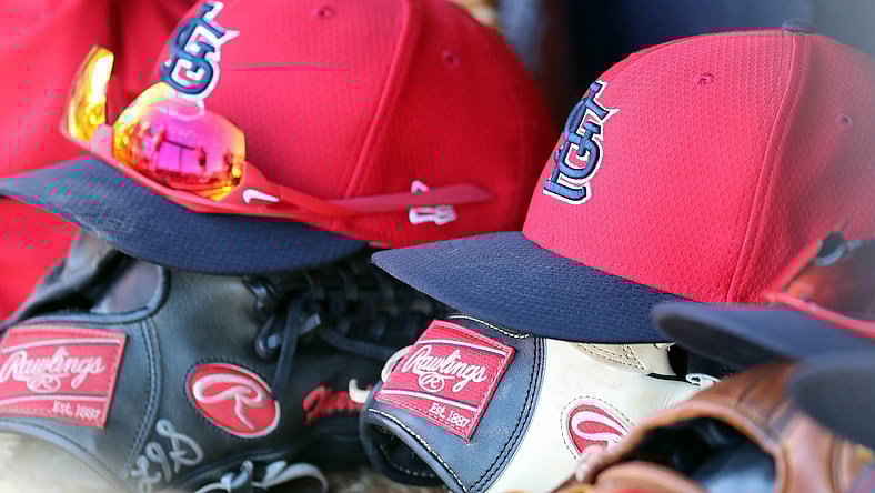 Cardinals hat during Spring Training against the Yankees