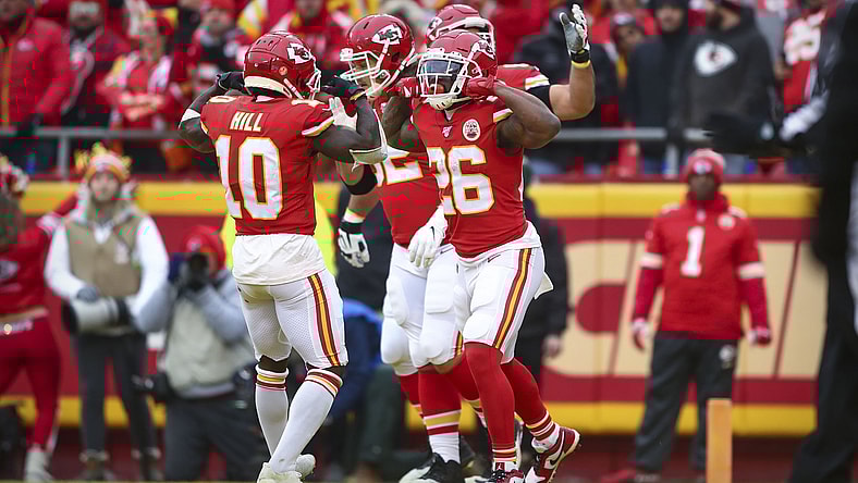 Chiefs Mecole Hardman and Tyreek Hill during NFL Playoff game against Texans
