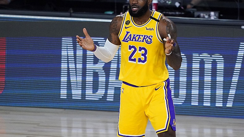 Lakers star LeBron James against the Raptors at Walt Disney World