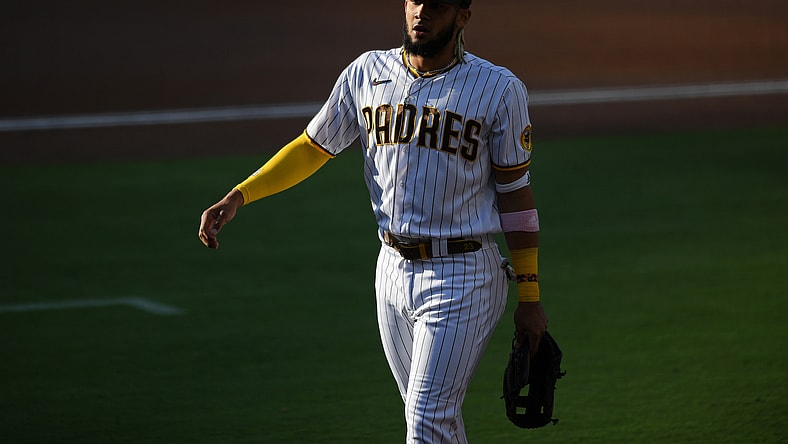 Padres star Fernando Tatis during MLB game Dodgers.