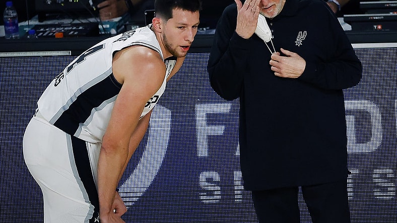 Spurs' Gregg Popovich during NBA game against the Jazz.