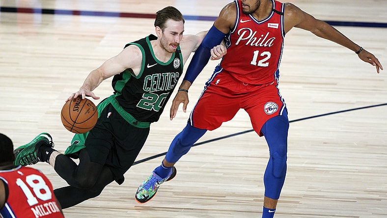 Celtics star Gordon Hayward during NBA Playoff game against Sixers