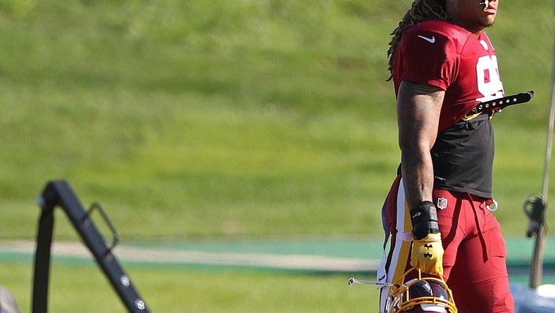Washington Football Team star Chase Young during training camp.