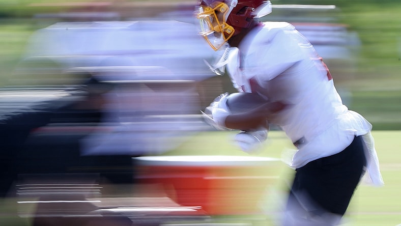 Washington Football Team running back Antonio Gibson during training camp