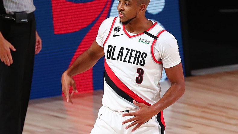 Blazers' C.J. McCollum during NBA Playoffs against the Lakers