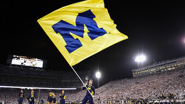 Michigan Wolverines flag flies during 2019 football season