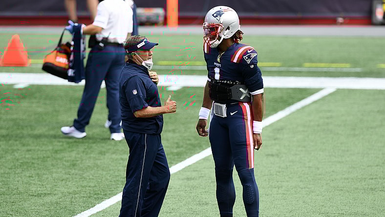 New England Patriots HC Bill Belichick and QB Cam Newton