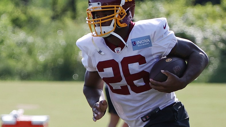 Washington Football Team running back Adrian Peterson during training camp