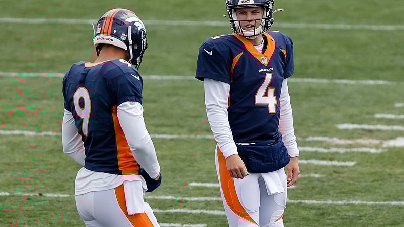 Broncos Brett Rypien during training camp