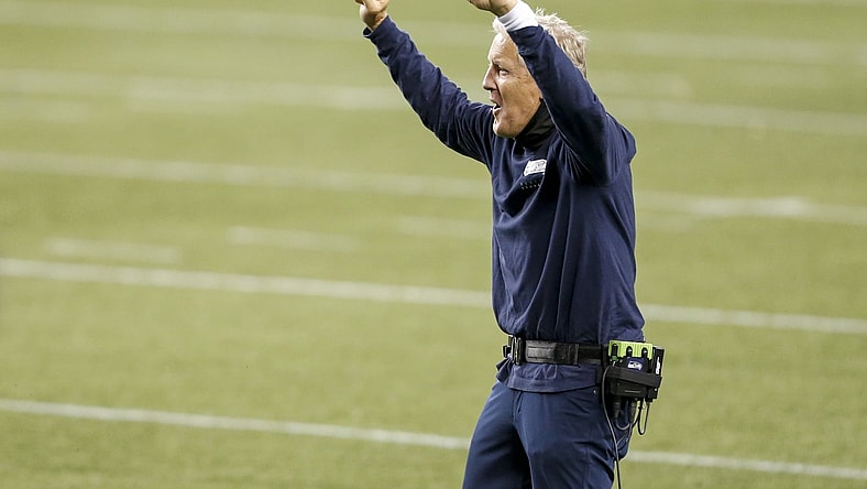 Seahawks' head coach Pete Carroll during game against Patriots