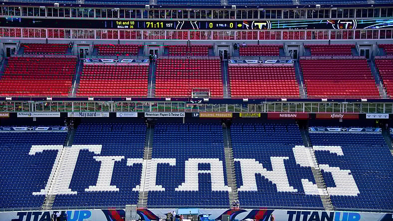 Tennessee Titans logo inside their stadium