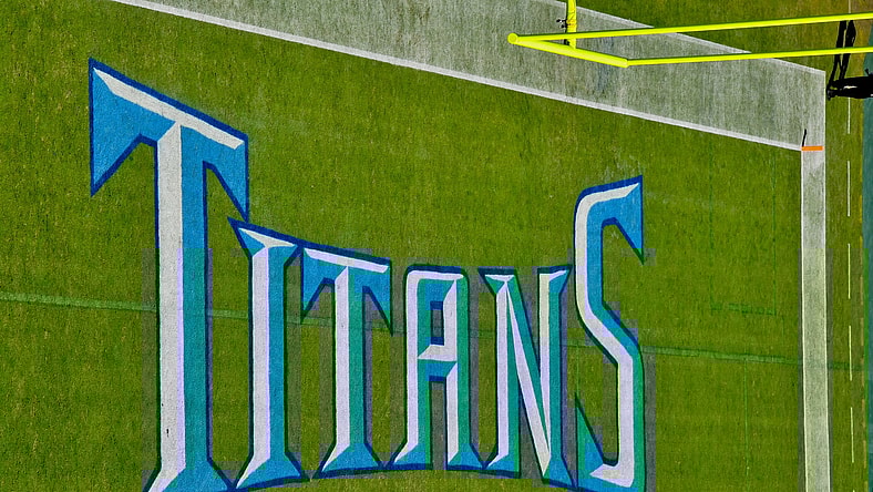 Tennessee Titans logo in end zone