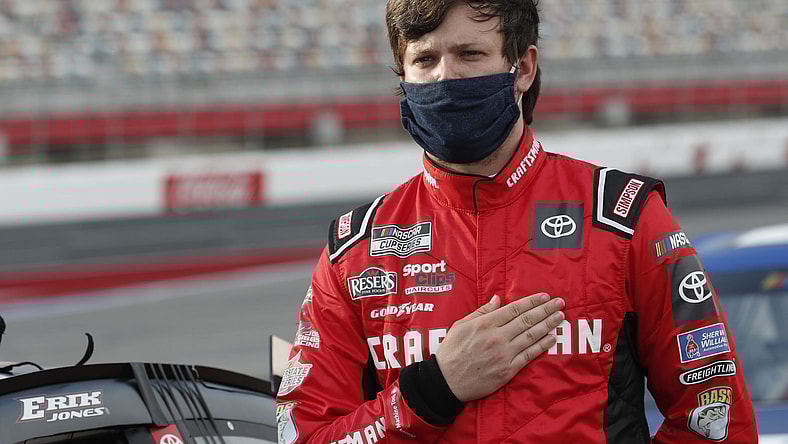 Erik Jones during NASCAR Alsco Uniforms 500