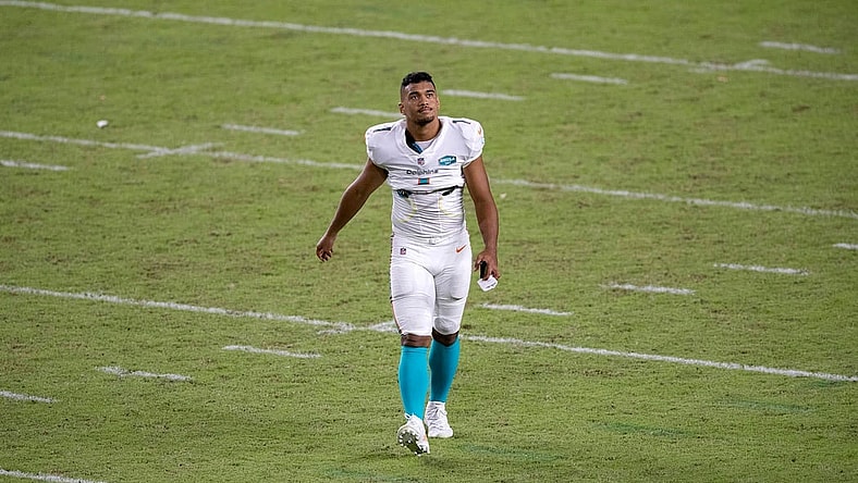 Dolphins QB Tua Tagovailoa during NFL game against Jets