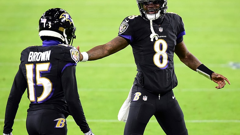 Baltimore Ravens Marquise Brown, Lamar Jackson