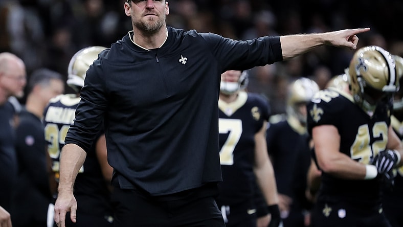 Jan 13, 2019; New Orleans, LA, USA; New Orleans Saints assistant head coach and tight end coach Dan Campbell during pregame of a NFC Divisional playoff football game against the Philadelphia Eagles at Mercedes-Benz Superdome. Mandatory Credit: Derick E. Hingle-USA TODAY Sports