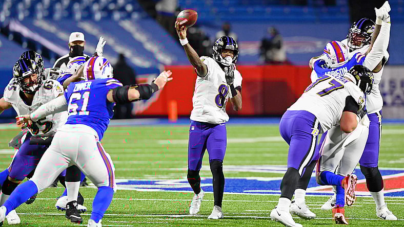 WATCH: Lamar Jackson throws crushing pick-6 vs. Bills in NFL playoffs