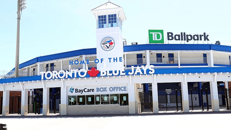Mar 14, 2020; Dunedin, Florida, USA;  A general view of TD Ballpark where the spring training  game between the  Tampa Bay Rays and Toronto Blue Jays has been canceled do to the COVID-19 virus. Mandatory Credit: Kim Klement-USA TODAY Sports