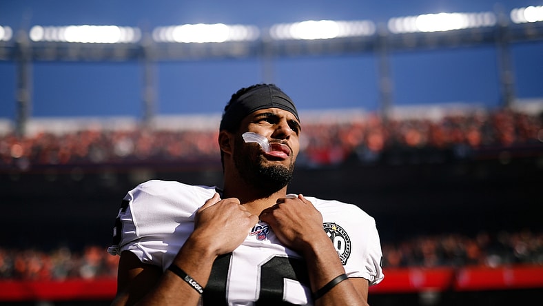 Dec 29, 2019; Denver, Colorado, USA; Oakland Raiders wide receiver Tyrell Williams (16) before the game against the Denver Broncos at Empower Field at Mile High. Mandatory Credit: Isaiah J. Downing-USA TODAY Sports