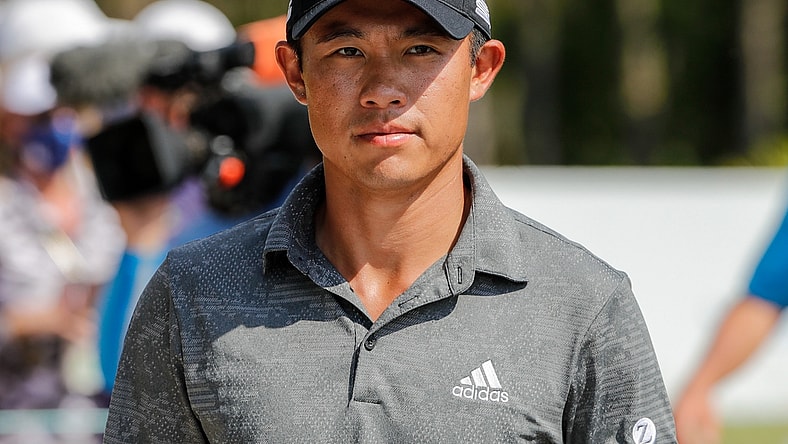 Feb 28, 2021; Bradenton, Florida, USA; Collin Morikawa walks from the third tee during the final round of World Golf Championships at The Concession golf tournament at The Concession Golf Club. Mandatory Credit: Mike Watters-USA TODAY Sports