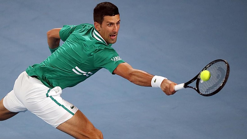 Tennis - Australian Open - Melbourne Park, Melbourne, Australia, February 16, 2021 Serbia's Novak Djokovic in action during his quarter final match against Germany's Alexander Zverev REUTERS/Asanka Brendon Ratnayake